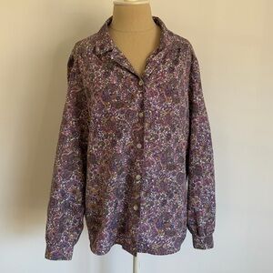 Haberdashery Button Up Shirt Multicolor Floral Paisley Long Sleeve 14